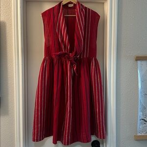 100% Linen Mociun Red, White & Blue Dress